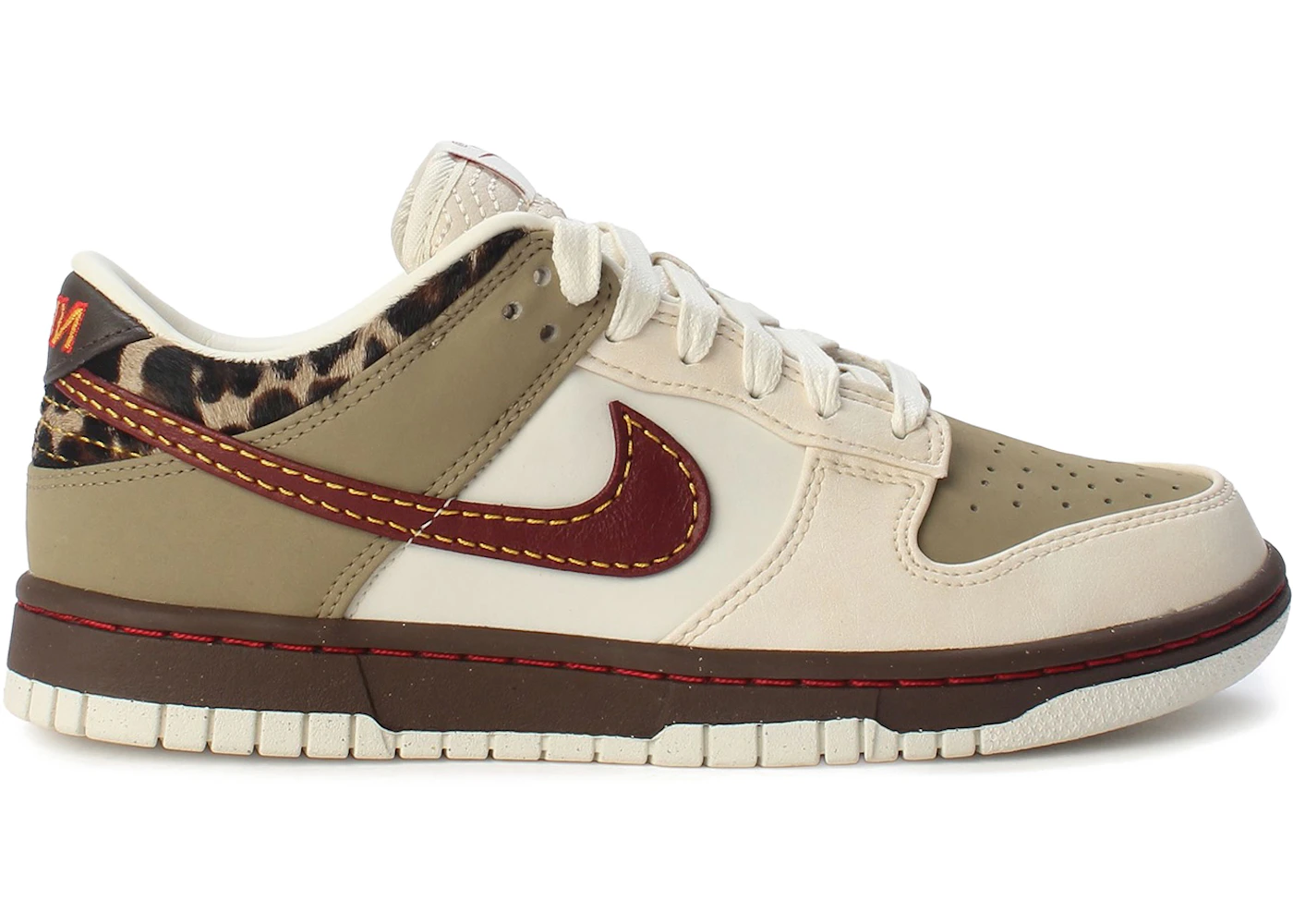 image of Nike Dunk Low Retro Khaki Team Red Pearl White (Women's)