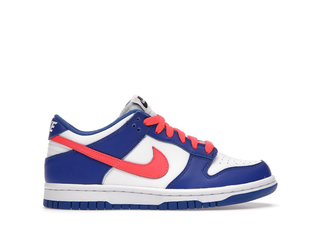 Pre-owned Nike Dunk Low Bright Crimson Game Royal (gs) In White/bright Crimson-game Royal-black