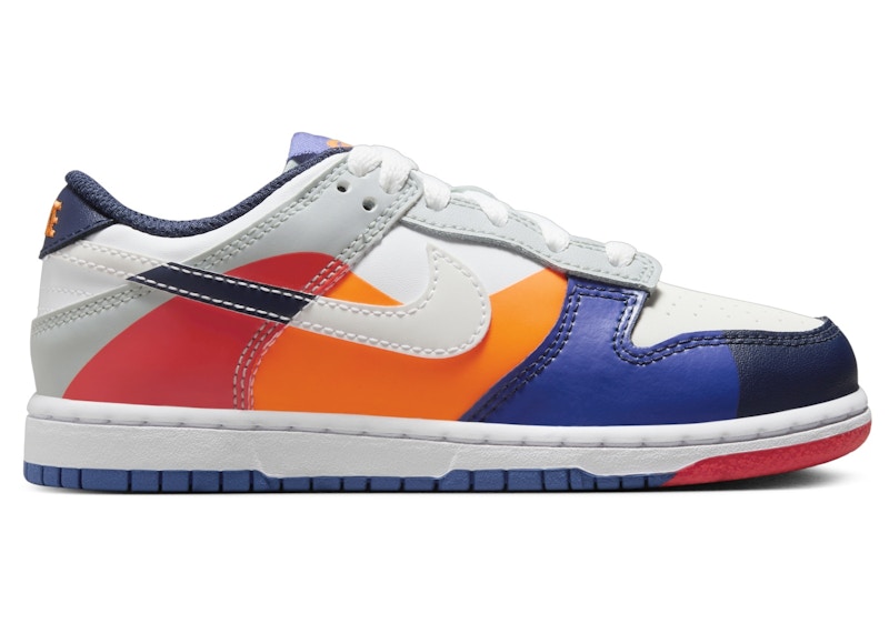 Pre-owned Nike Dunk Low Se Sneakers In White/light Silver/midnight Navy Blue