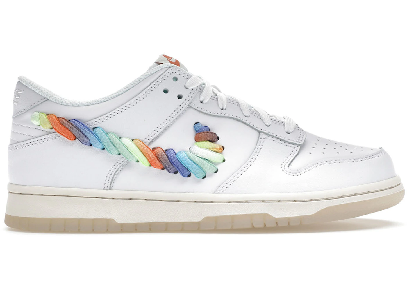 Nike Dunk Low SE Rainbow Lace Swoosh White (GS) FN4861-100 US