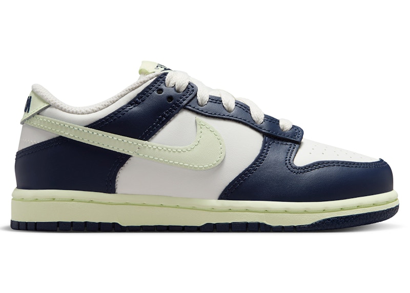 Nike Dunk Low Sail Midnight Navy Volt Tint (PS) - FB9108-127 Nike Dunk Low Sail Midnight Navy Volt Tint (PS) - FB9108-127