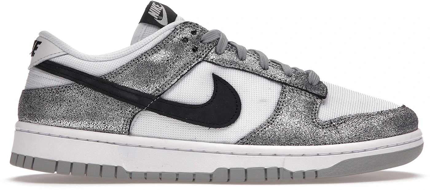 This Women's Nike Dunk High is TRENDING! Silver Glitter Swoosh