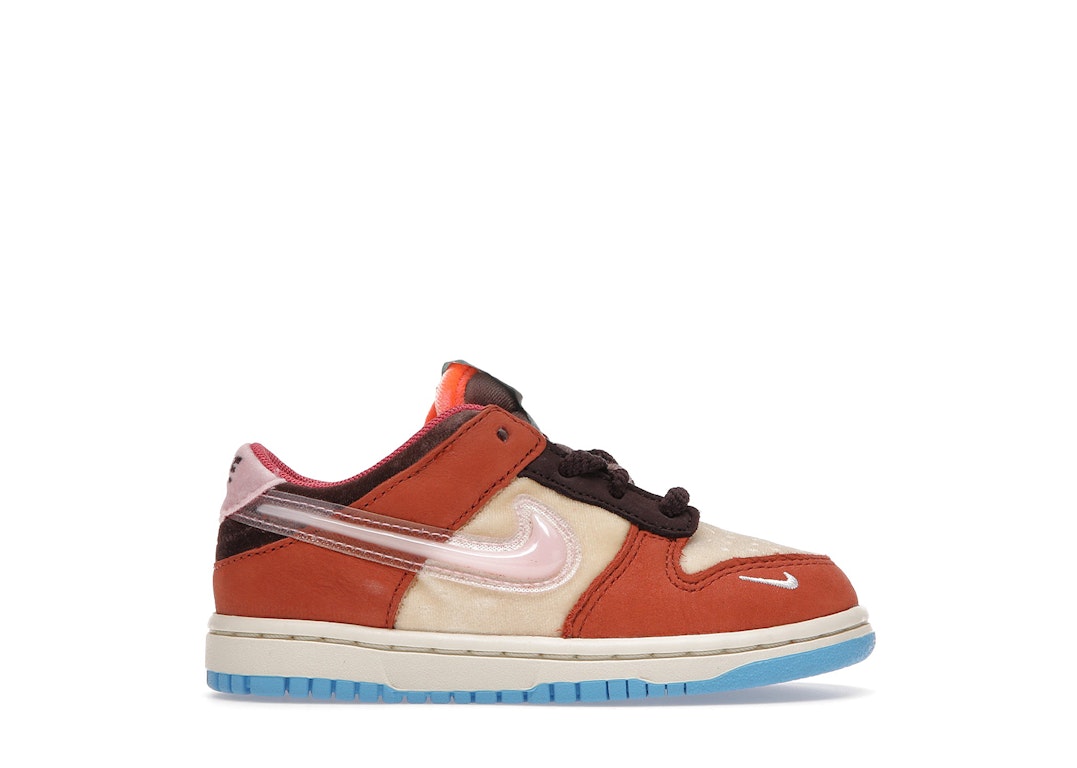 Pre-owned Nike Dunk Low Social Status Free Lunch Chocolate Milk (td) In Canvas/mid Soft Pink-burnt Brown
