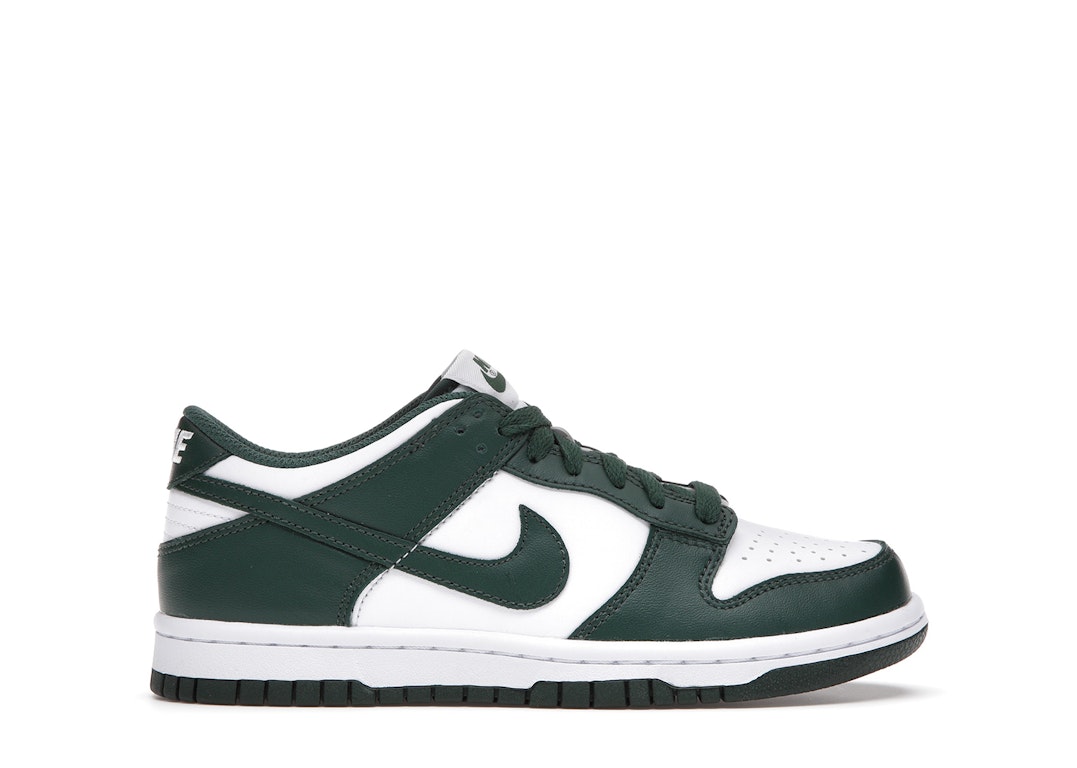Pre-owned Nike Dunk Low Michigan State (gs) In White/varsity Green