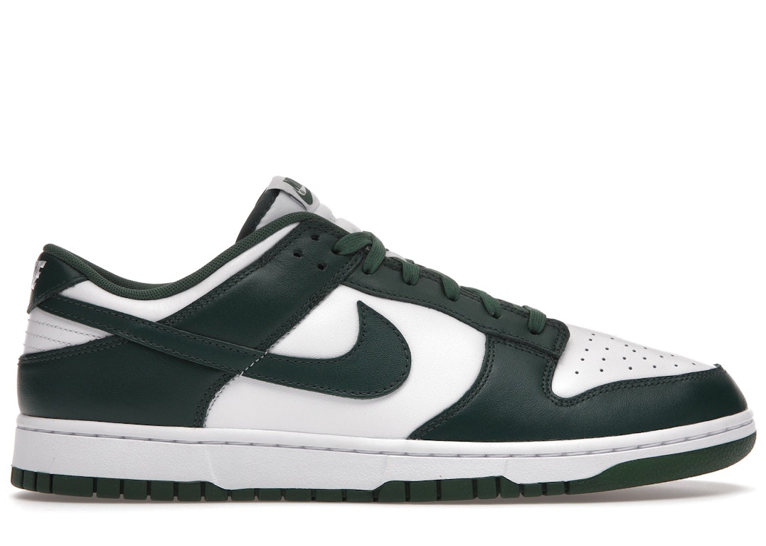 Pre-owned Nike Dunk Low Michigan State In White/varsity Green-white
