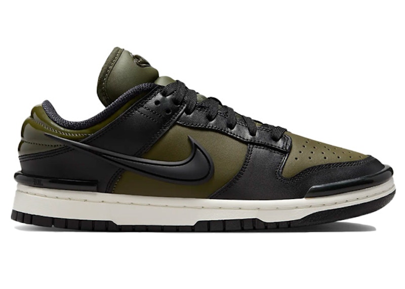 Pre-owned Nike Dunk Low Twist (women's) Sneakers In Army Khaki/sail/black