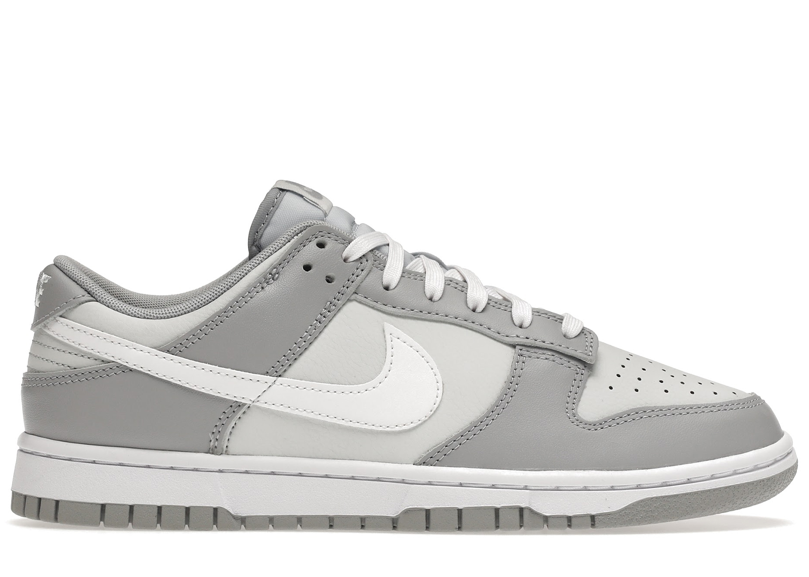 nike low dunk white and grey
