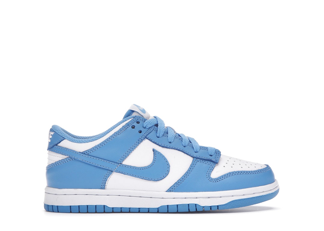 Pre-owned Nike Dunk Low Unc (2021/2024) (gs) In White/university Blue-white