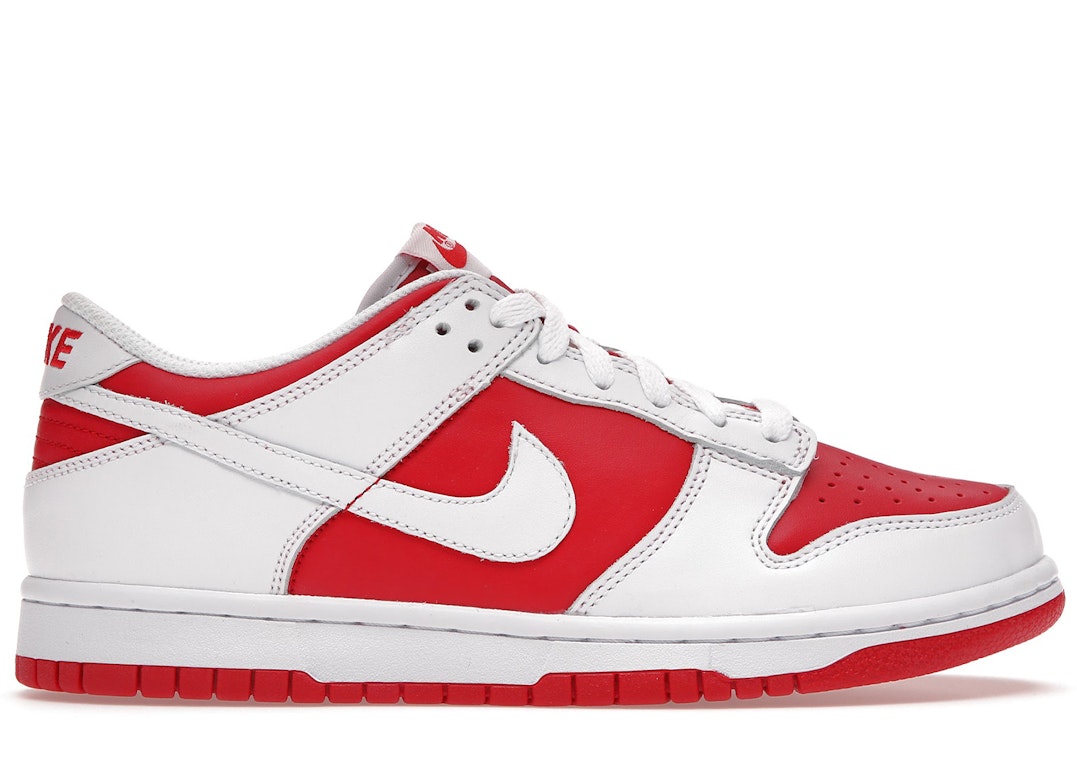 Pre-owned Nike Dunk Low Championship Red (2021) (gs) In University Red/white-total Orange