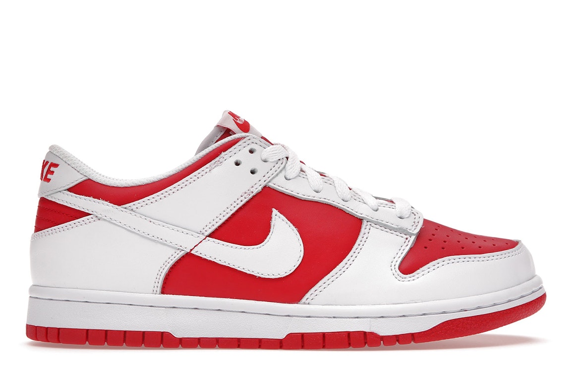 Pre-owned Nike Dunk Low Championship Red (2021) (gs) In University Red/white-total Orange