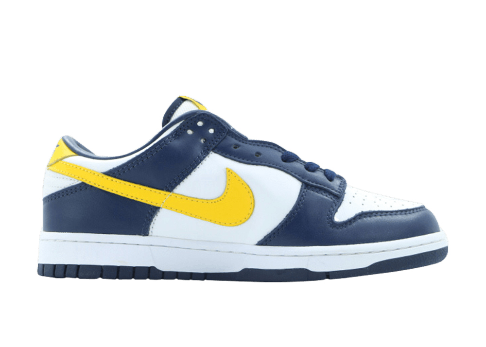 navy blue and yellow dunks