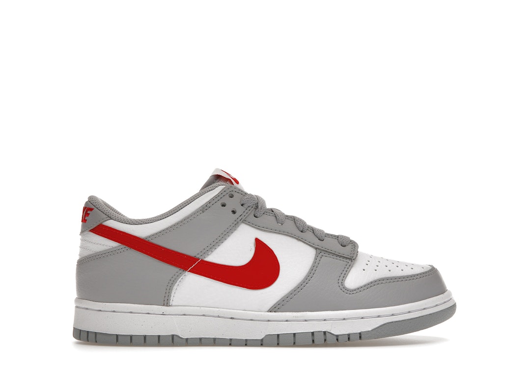 Pre-owned Nike Dunk Low White Wolf Grey University Red (gs) In Wolf Grey/white/university Red