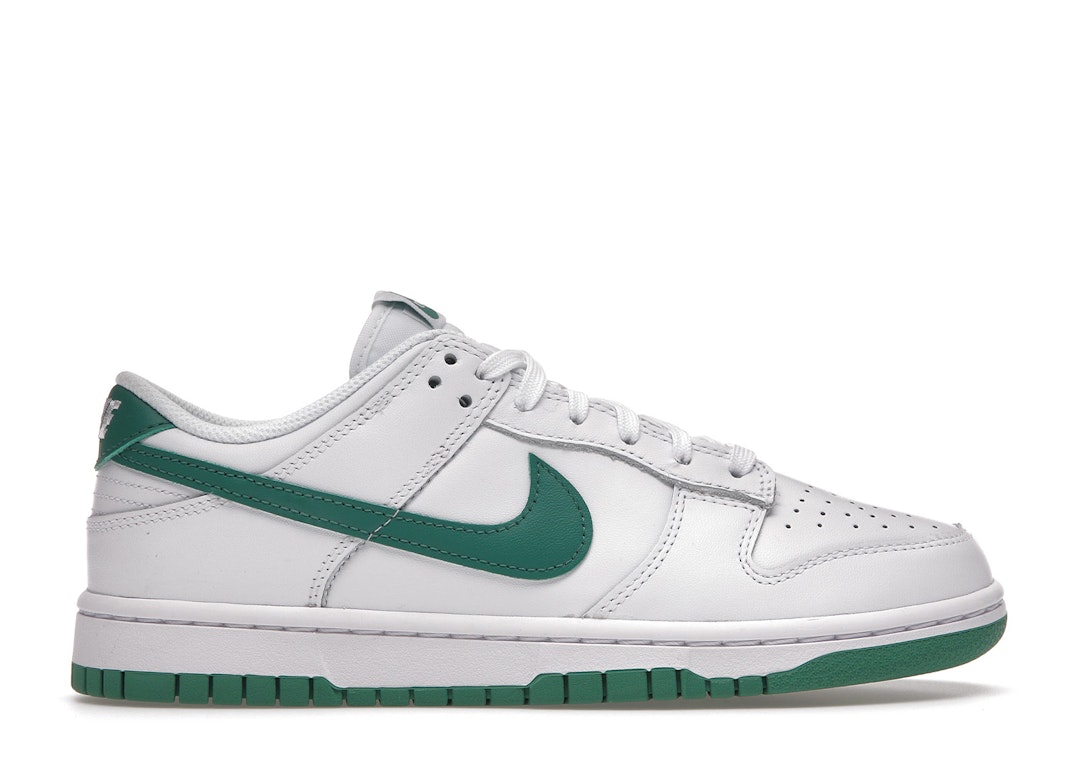 Pre-owned Nike Dunk Low White Green Noise (women's) In White/green Noise-white