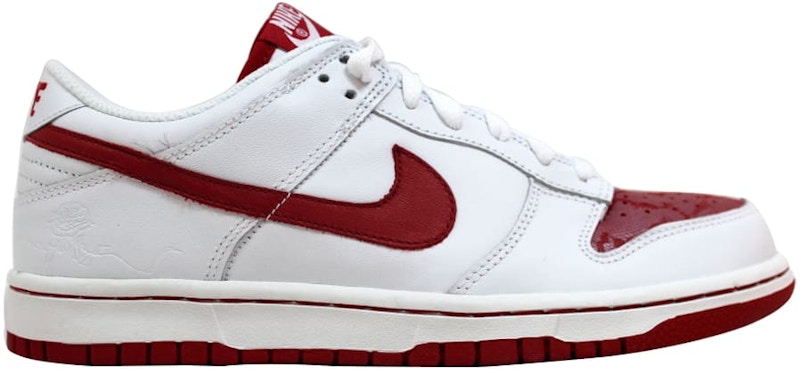 dunk low white varsity red