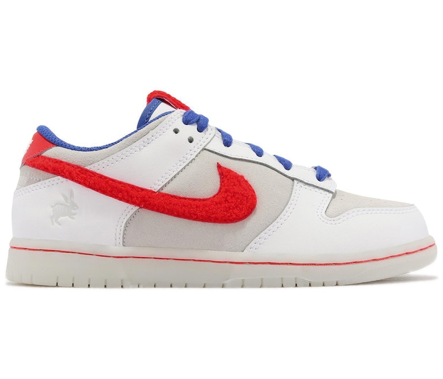 Pre-owned Nike Dunk Low Year Of The Rabbit White Rabbit (2023) (ps) In White/crimson/varsity Royal