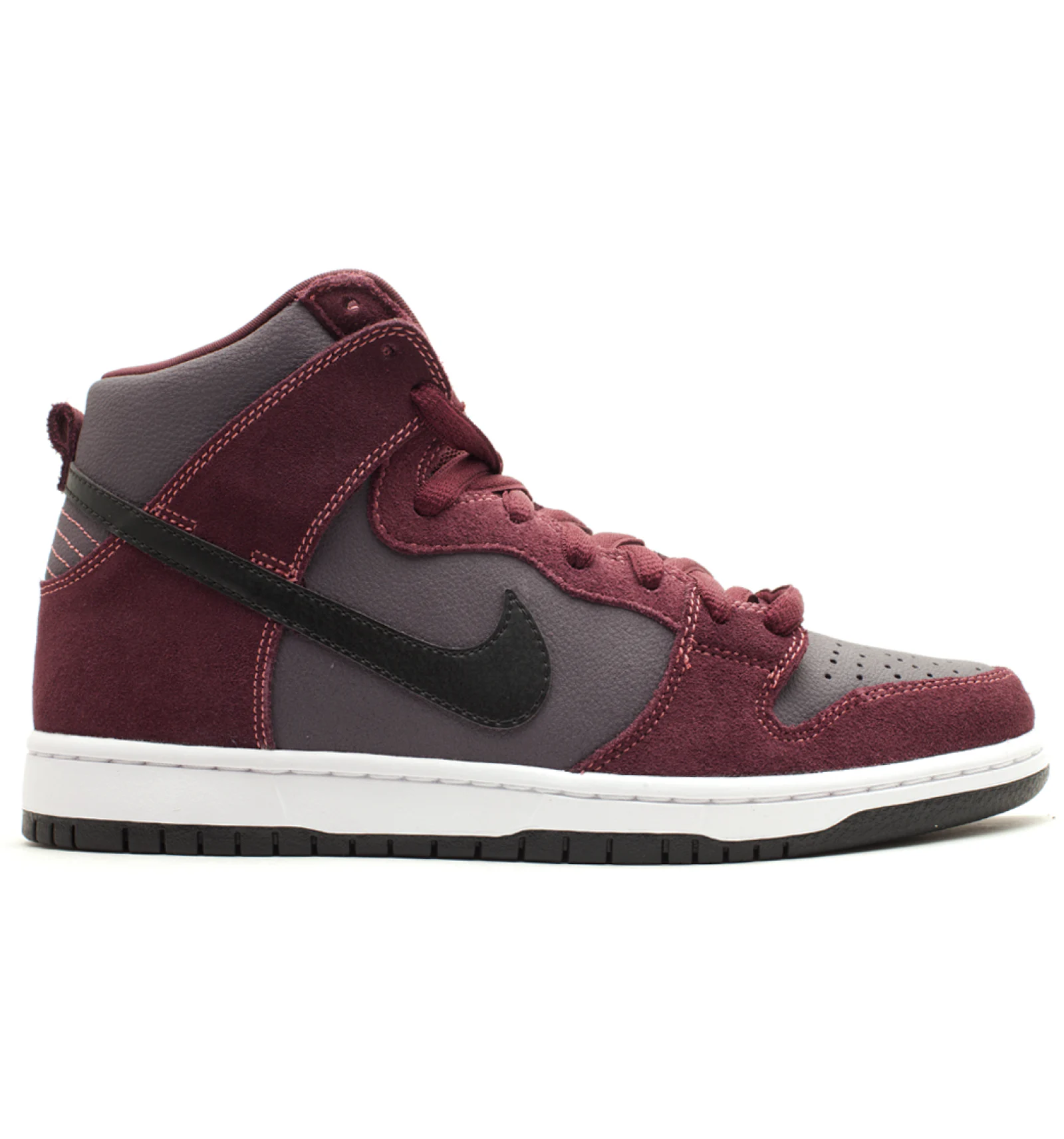 Burgundy nike top skate shoes