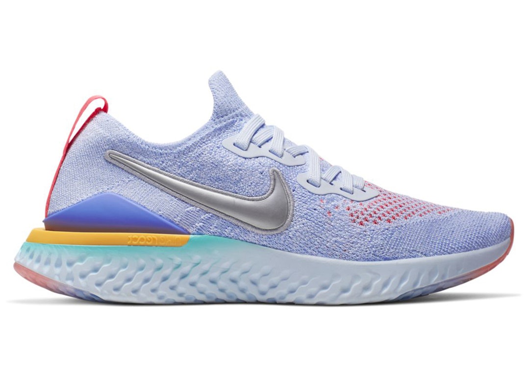 Pre-owned Nike Epic React Flyknit 2 Aluminum (gs) In Grey/multicolor