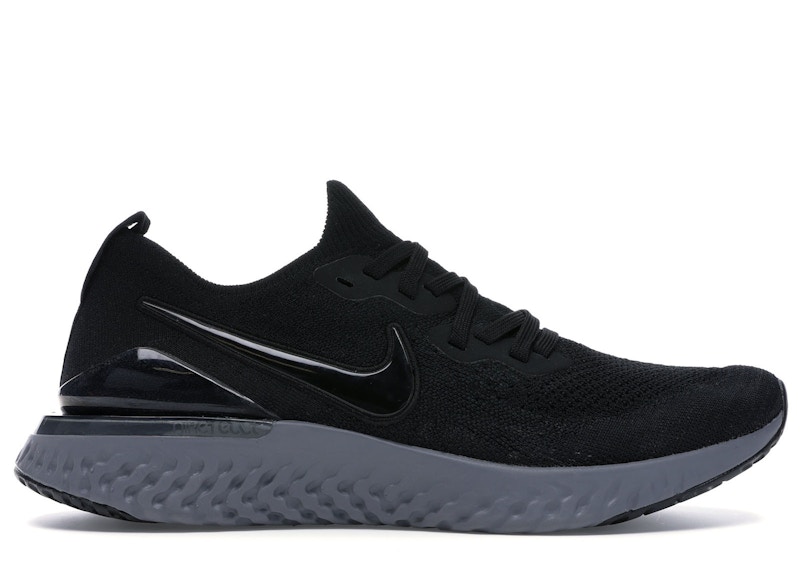 nike epic react flyknit 2 black black