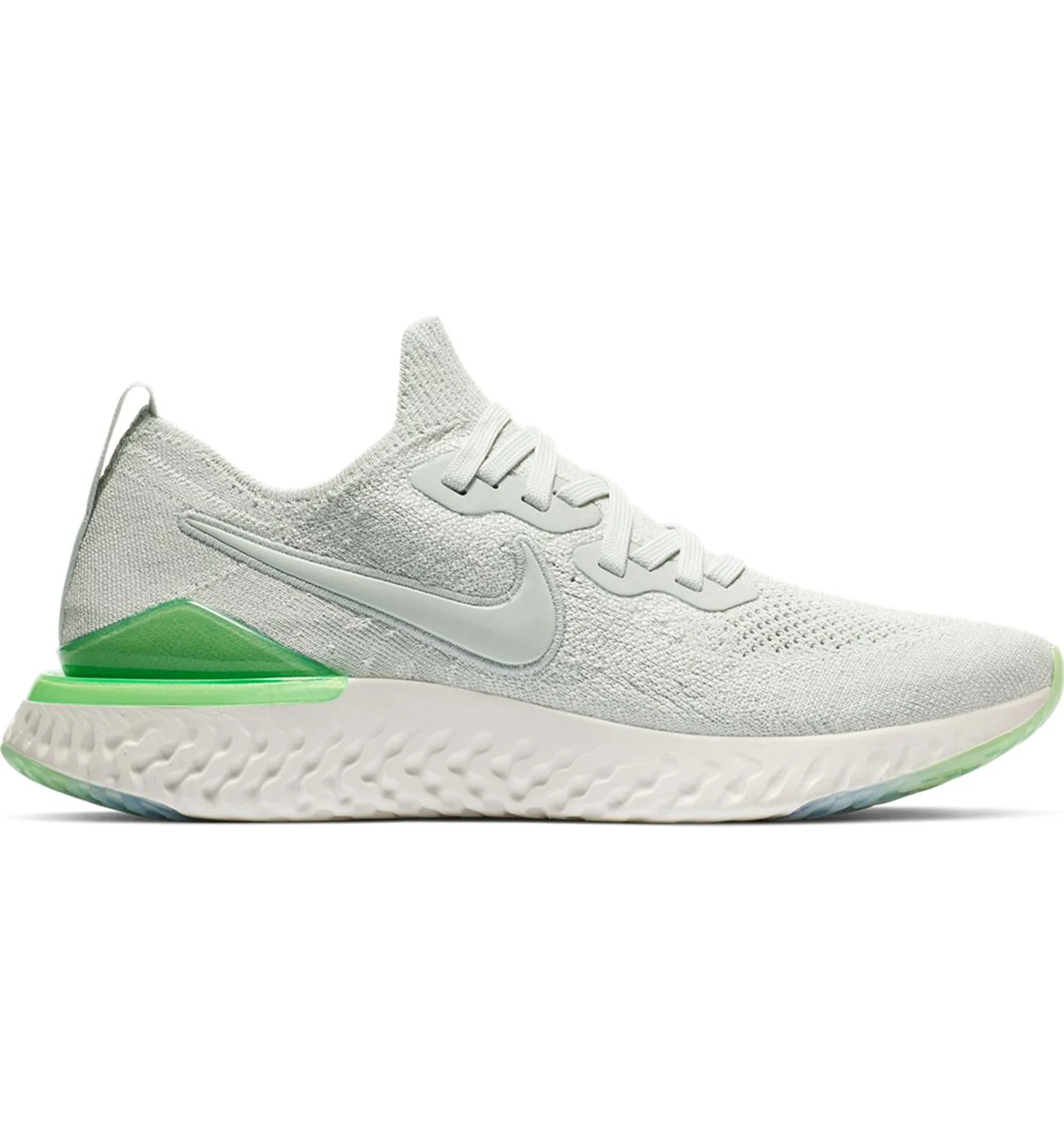 Nike Epic React Flyknit 2 Light Silver Lime Blast Women s