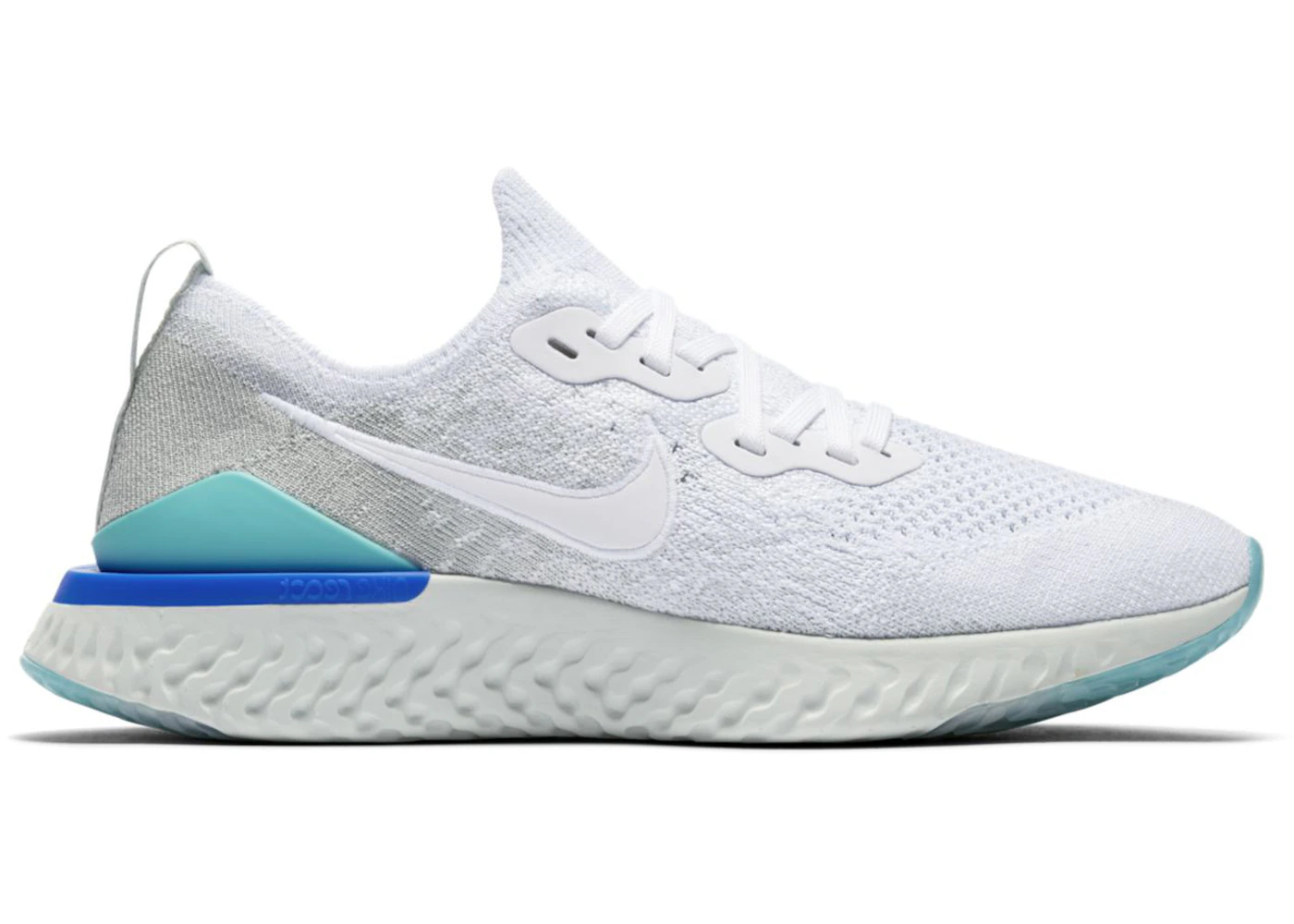 Nike Epic React Flyknit 2 White Light Aqua (Women's) - BQ8927-105 - US