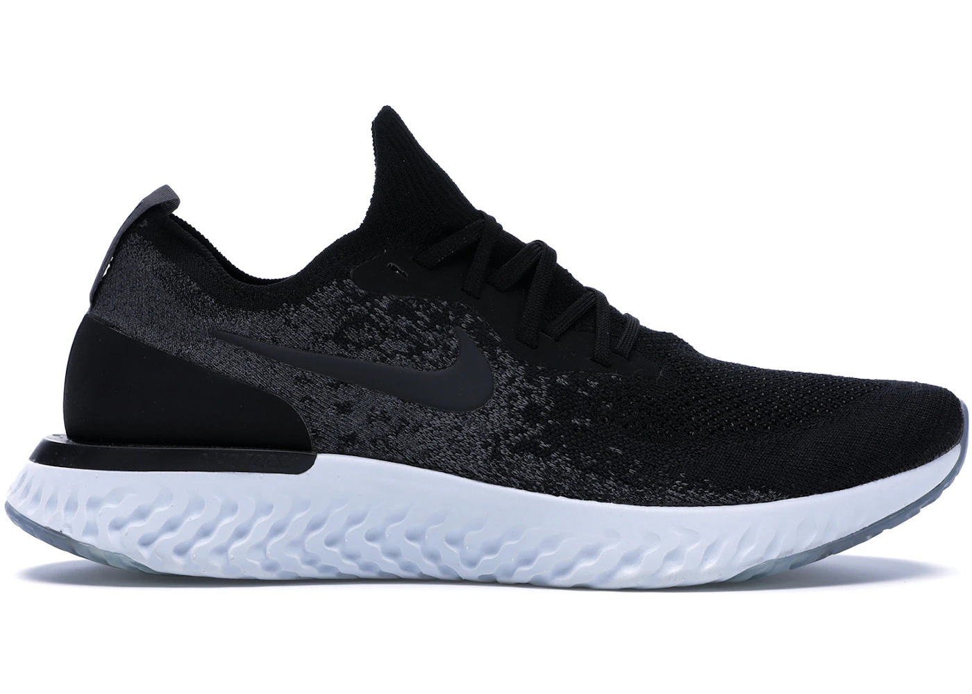 Nike epic react flyknit black white dark grey hyper crimson Clearance