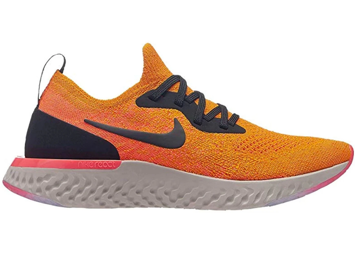 Nike Epic React Flyknit Black Orange Gs 800 Nike Epic React Flyknit Black Orange Gs 800