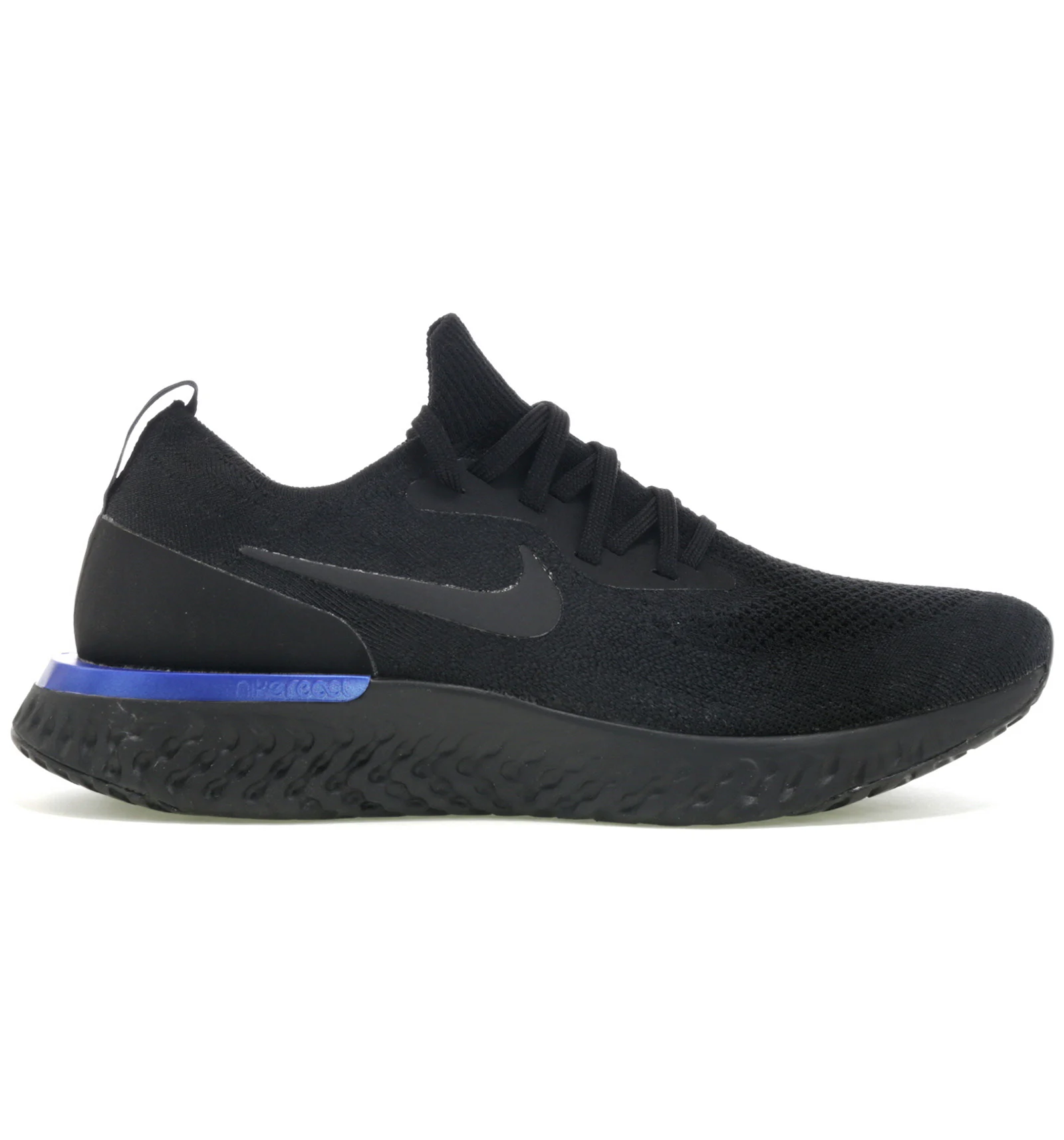 Nike react flyknit black and blue Clearance