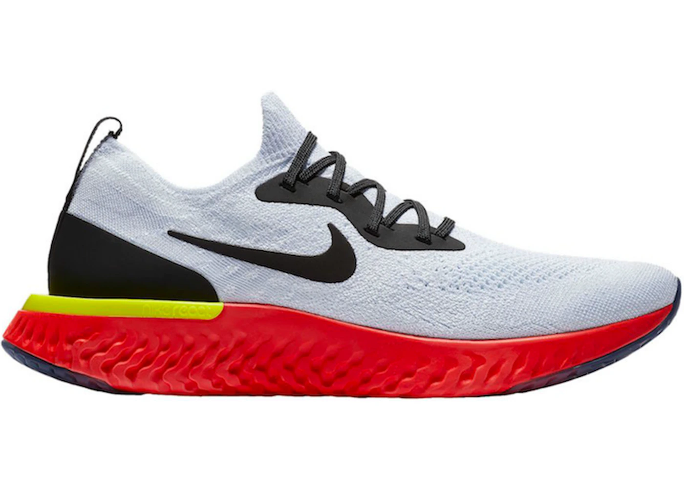 Nike epic react top flyknit white bright crimson