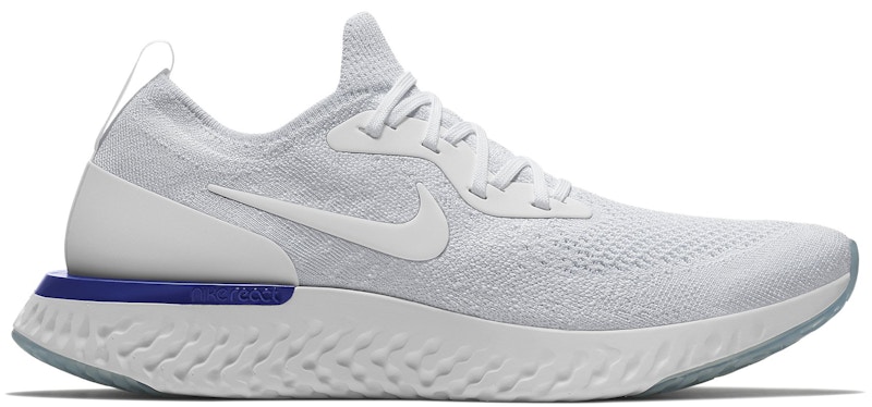 nike epic react flyknit true white