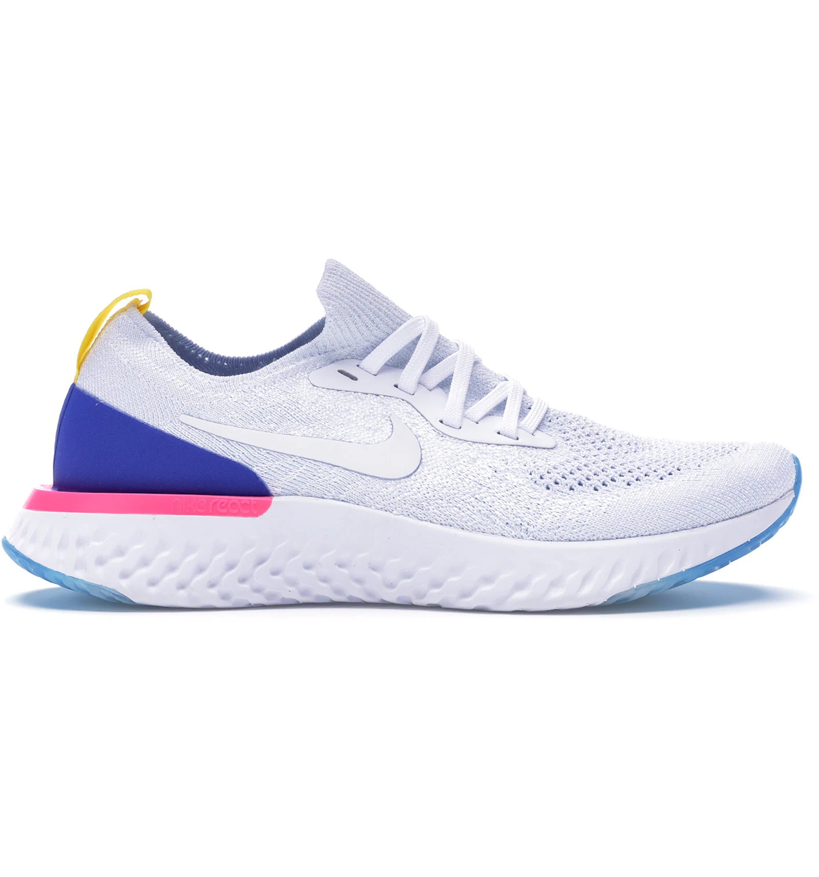 Nike epic react flyknit white and blue Clearance