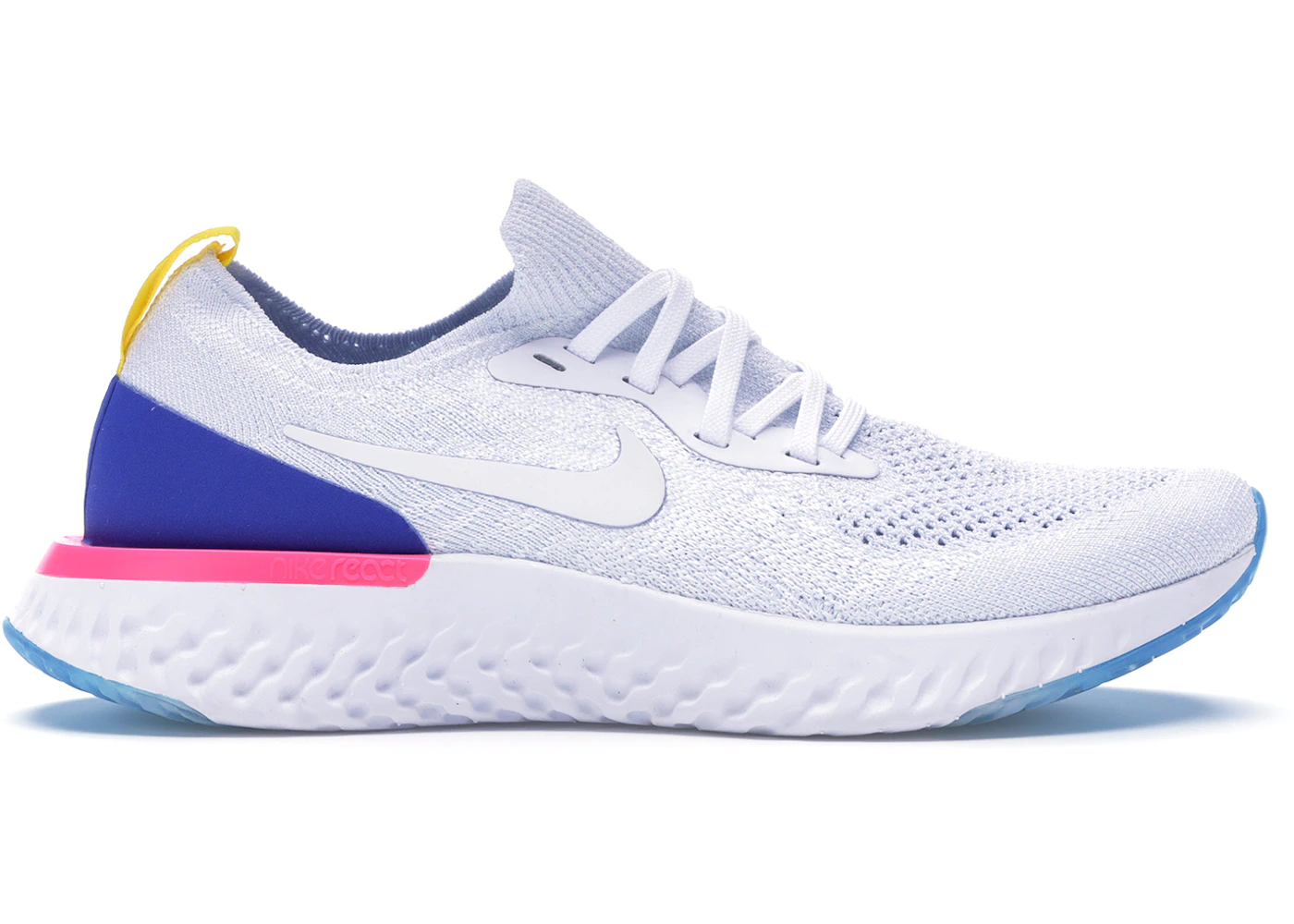 Nike epic react flyknit 2 white pink blue Clearance