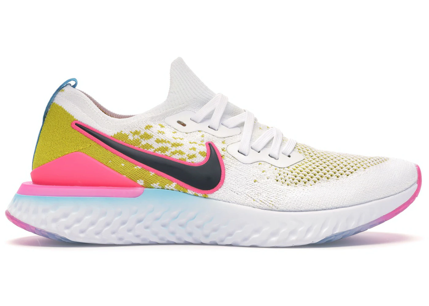 Nike Epic React Flynit 1 White Pink Blast Citron Men s CI7583 100 US