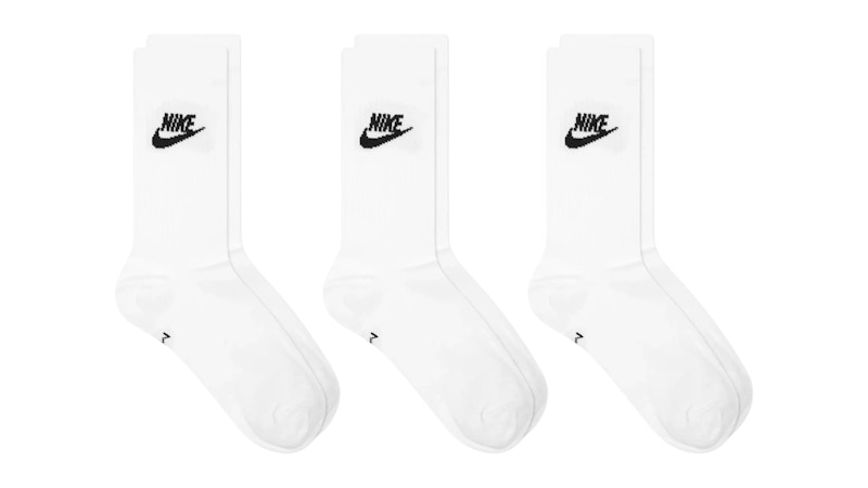 Pre-owned Nike Men's Everyday Essential Socks (3 Pack) In White/black In Multi