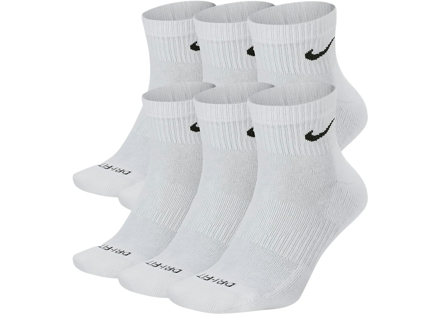 Nike Everyday Plus Cushioned Ankle Socks (6 Pairs) White