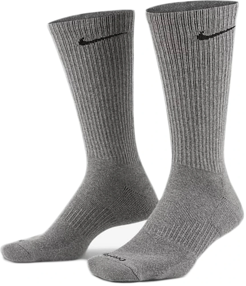 Nike Everyday Plus Cushioned Crew Socks (6 Pairs) Grey Men's - US