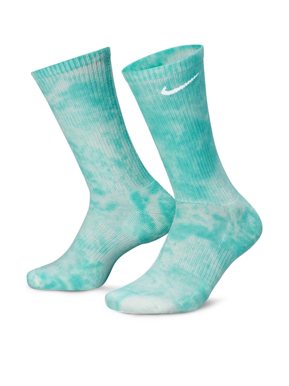 Pre-owned Nike Everyday Plus Cushioned Crew Socks Washed Teal/barely Green/white