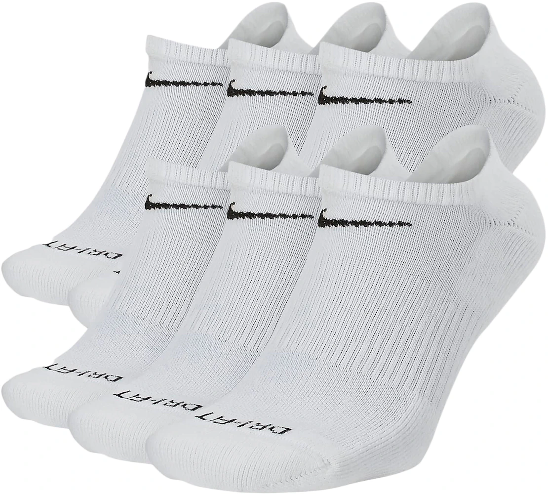 Nike Everyday Plus Cushioned No-Show Socks (6 Pairs) White Men's - GB
