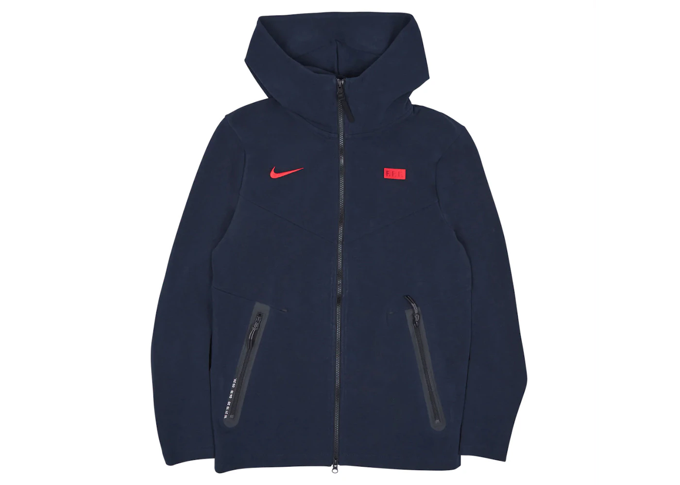 Nike FFF Tech Fleece Full-Zip Hoodie Dark Obsidian/University Red