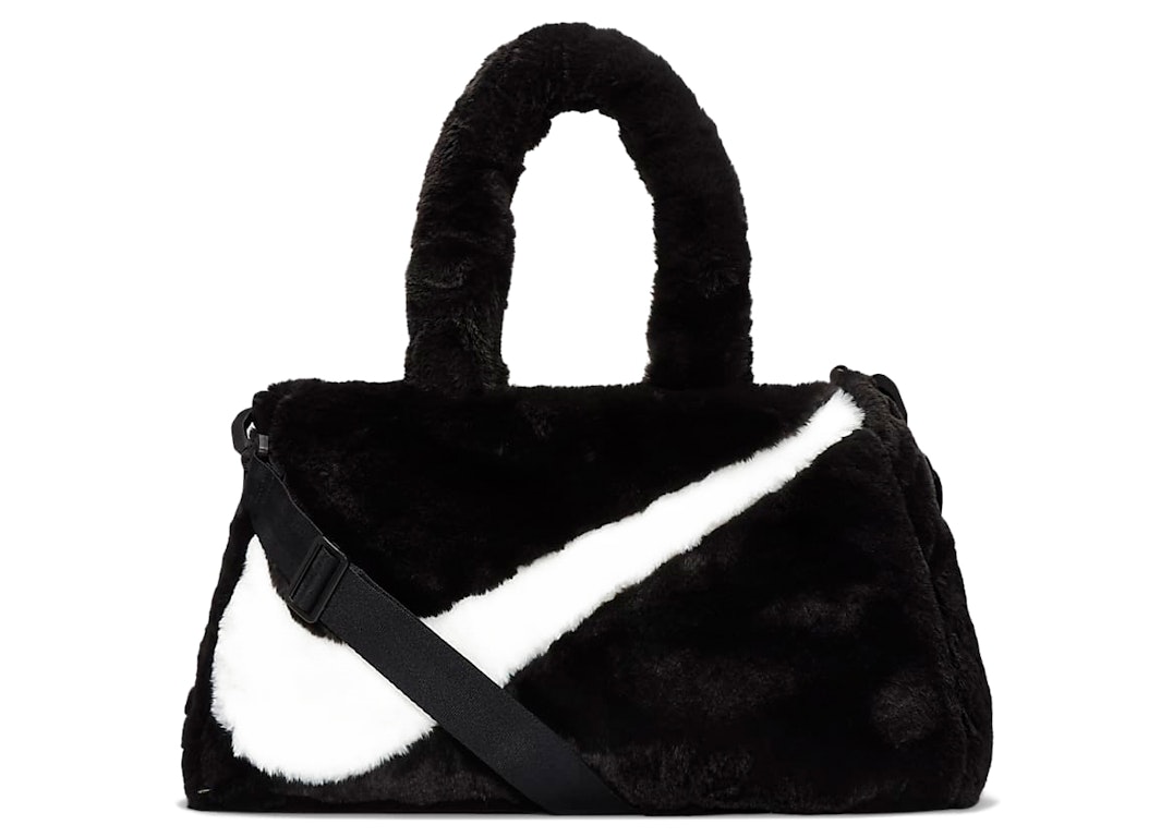 Pre-owned Nike Faux Fur Tote Bag Black