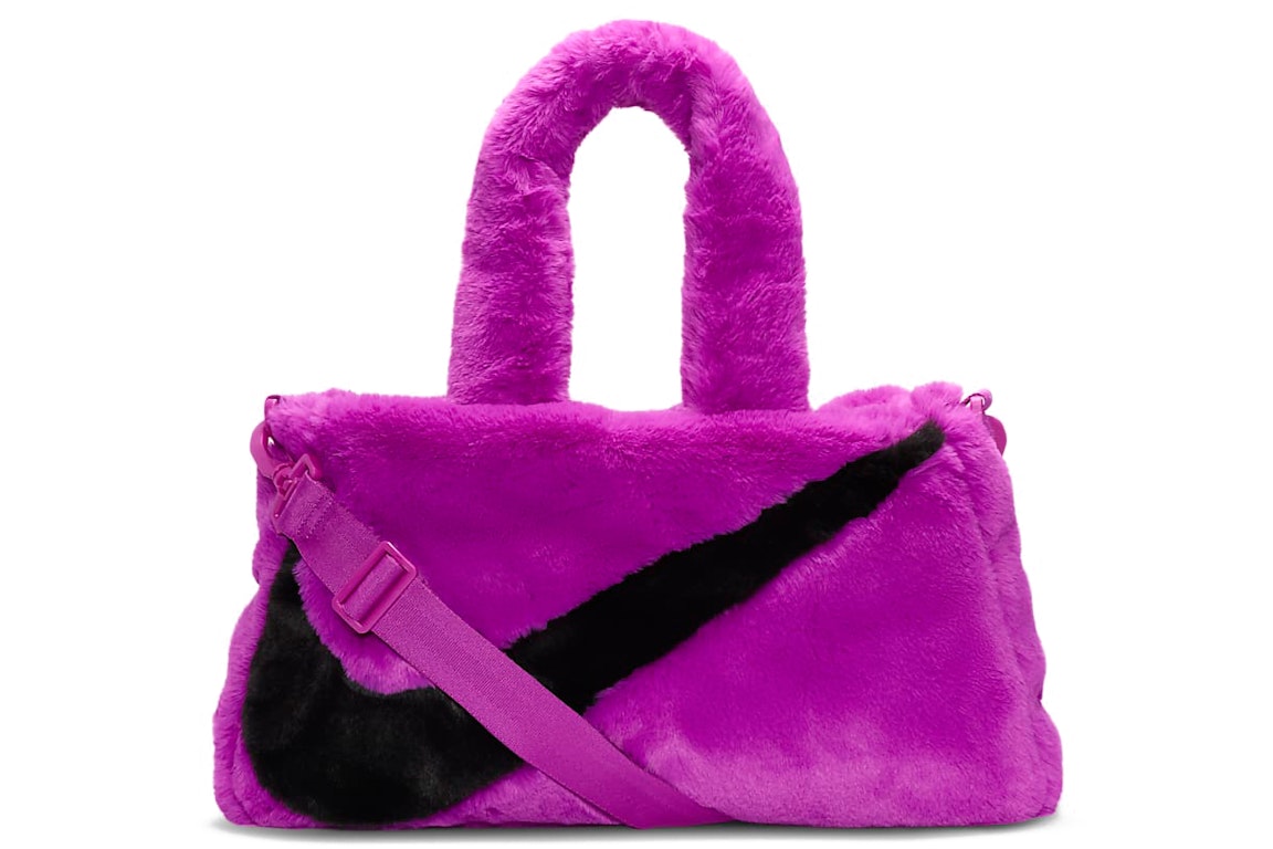 Pre-owned Nike Faux Fur Tote Bag Vivid Purple