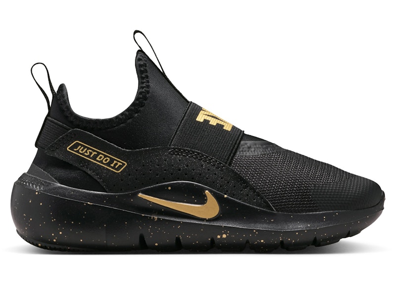 Nike Flex Runner 4 Black Metallic Gold (PS) - IM6736-001 - GB