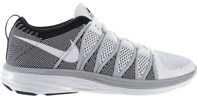 Nike Flyknit Lunar 2 White Wolf Grey Black - 620465-100