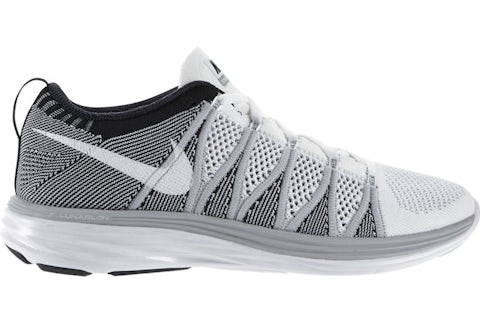 Nike Flyknit Lunar 2 White Wolf Grey Black Men s 620465 100 GB