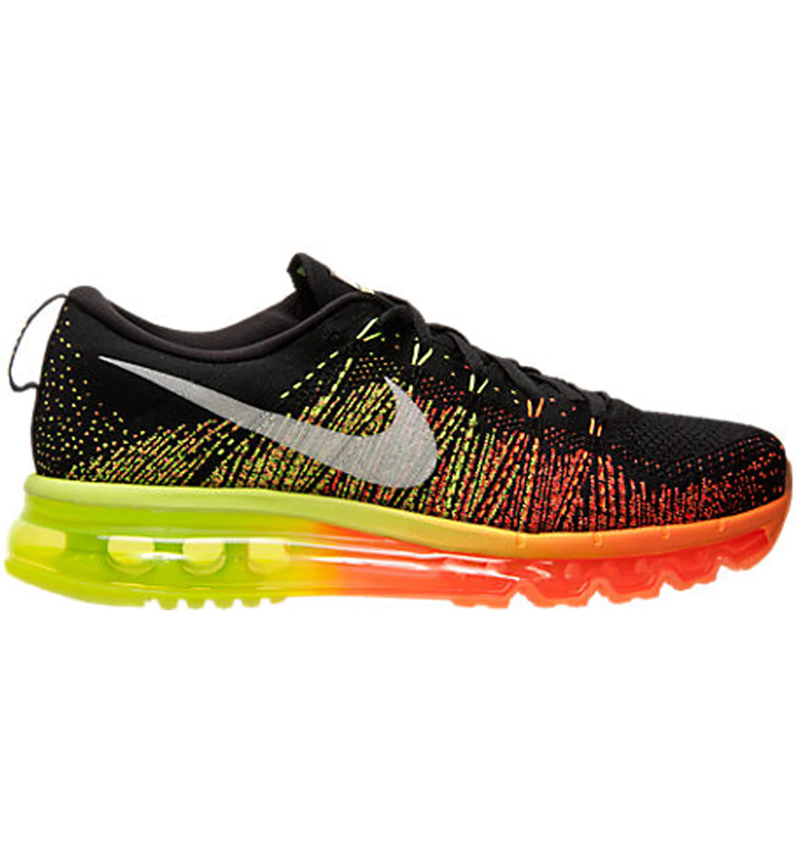 Nike flyknit air max - black/sail/orange/volt sale