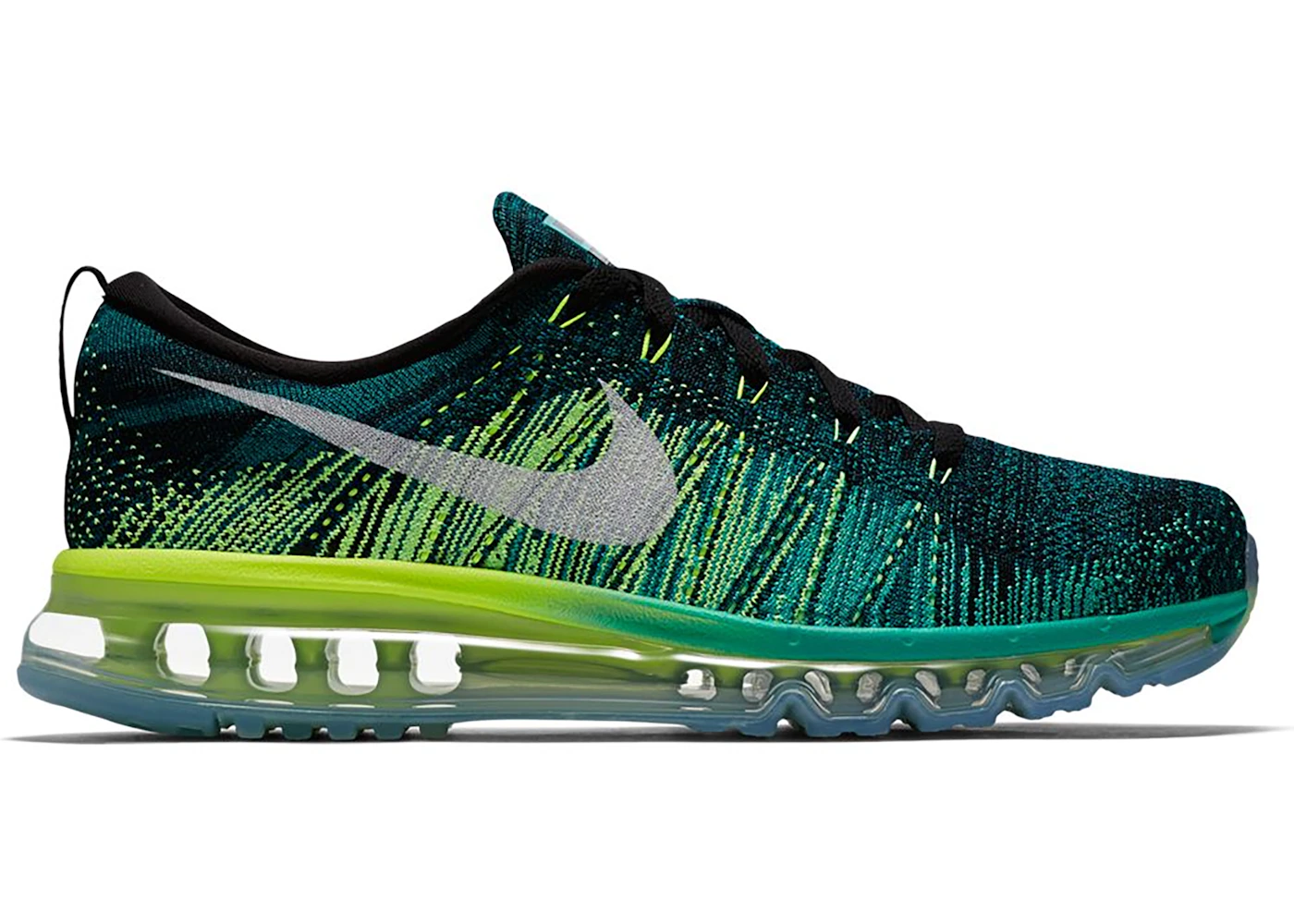Nike Flyknit Max Black Clear Jade Volt Men's 620469-013 US