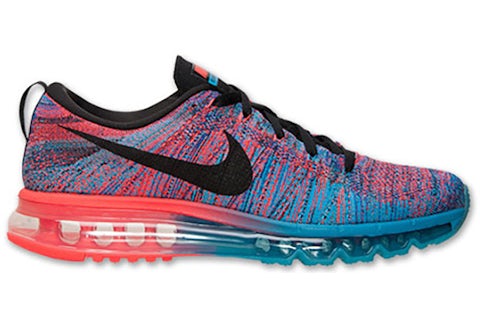 Nike Flyknit Max Blue Lagoon Bright Crimson Men s 620469 401 US