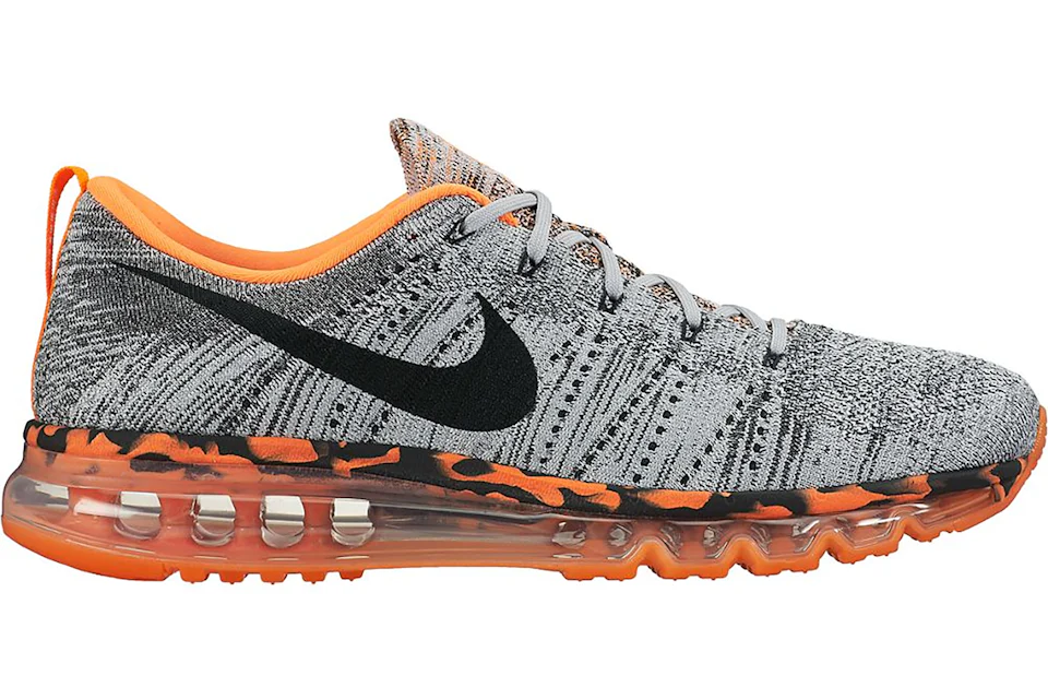Nike Flyknit Max Wolf Grey Black Orange