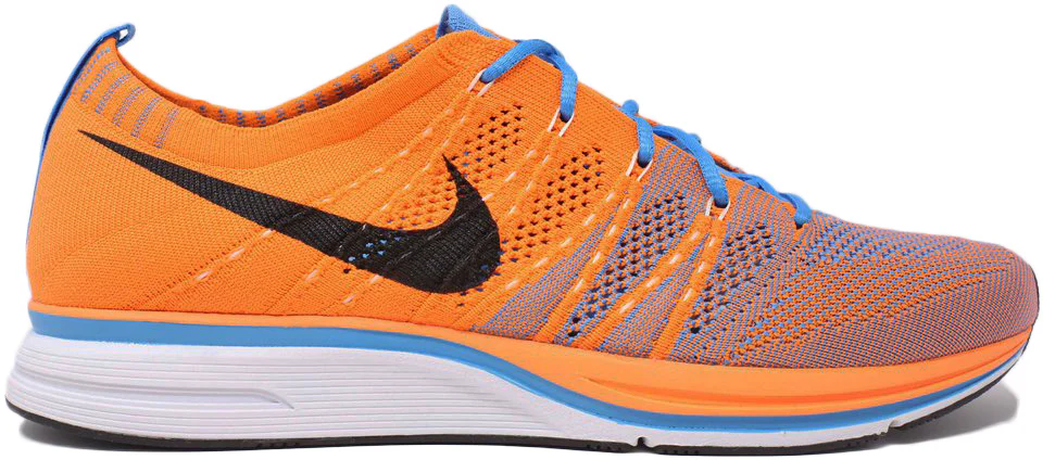 Nike Flyknit Trainer+ Total Orange Blue Glow Men's - 532984-884 - US