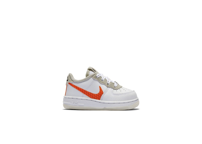 Nike Force 1 LV8 3 White Total Orange (TD) Toddler - CD7415-100