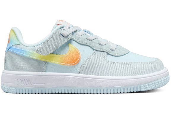 Nike Force 1 Low EasyOn Glacier Blau Hell Zitrone Twist Wassermann Blau Total Orange (PS)